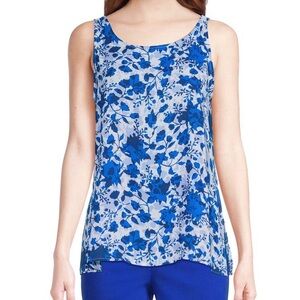 Blue Floral Sleeveless Top - NWOT